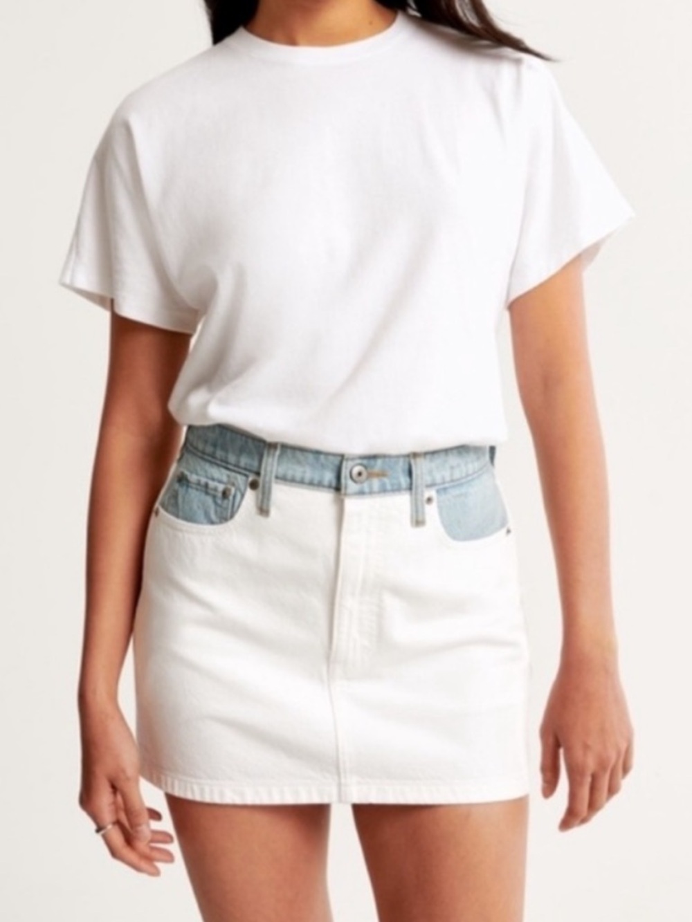 Abercrombie & Fitch - Two Tone Denim high rise mini Skirt 28 / 6